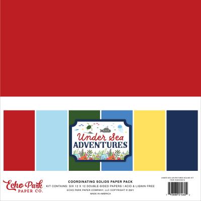 Echo Park Under Sea Adventures Cardstock - Solids Kit